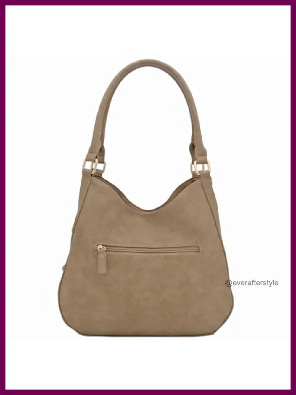 Lightweight 3 Compartment Faux Leather Medium Hobo Bag